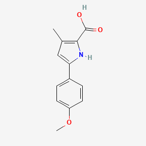 molecular formula C13H13NO3 B2489491 5-(4-Methoxyphenyl)-3-methyl-1H-pyrrole-2-carboxylic acid CAS No. 2106310-98-7