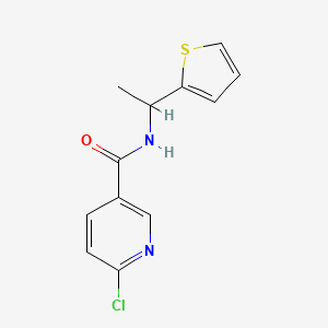 6-chloro-N-[1-(thiophen-2-yl)ethyl]pyridine-3-carboxamide