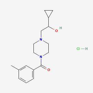 (4-(2-Cyclopropyl-2-hydroxyethyl)piperazin-1-yl)(m-tolyl)methanone hydrochloride