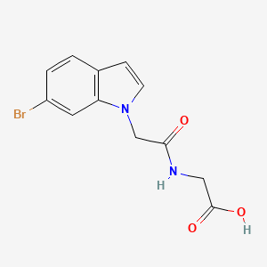 2-[2-(6-bromo-1H-indol-1-yl)acetamido]acetic acid