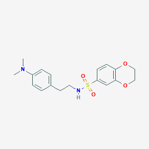 molecular formula C18H22N2O4S B2489514 N-(4-(dimethylamino)phenethyl)-2,3-dihydrobenzo[b][1,4]dioxine-6-sulfonamide CAS No. 953941-23-6