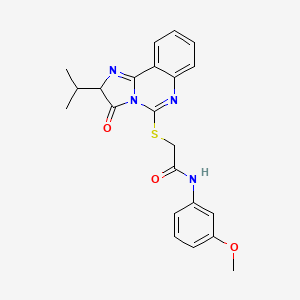 molecular formula C22H22N4O3S B2489520 N-(3-methoxyphenyl)-2-{[3-oxo-2-(propan-2-yl)-2H,3H-imidazo[1,2-c]quinazolin-5-yl]sulfanyl}acetamide CAS No. 957584-75-7