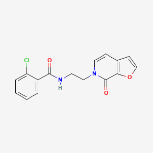 molecular formula C16H13ClN2O3 B2489552 2-chloro-N-(2-(7-oxofuro[2,3-c]pyridin-6(7H)-yl)ethyl)benzamide CAS No. 2034413-58-4