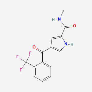 molecular formula C14H11F3N2O2 B2489565 N-甲基-4-[2-(三氟甲基)苯甲酰]-1H-吡咯-2-甲酰胺 CAS No. 320418-99-3