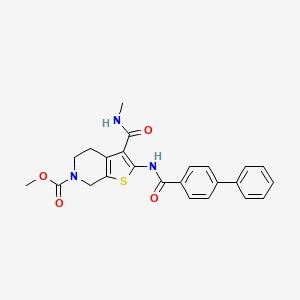 methyl 2-([1,1'-biphenyl]-4-ylcarboxamido)-3-(methylcarbamoyl)-4,5-dihydrothieno[2,3-c]pyridine-6(7H)-carboxylate