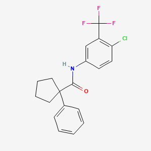B2489587 N-(4-Chloro-3-(trifluoromethyl)phenyl)(phenylcyclopentyl)formamide CAS No. 1022791-84-9