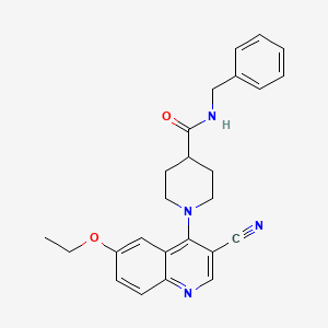 molecular formula C25H26N4O2 B2489600 N-benzyl-1-(3-cyano-6-ethoxyquinolin-4-yl)piperidine-4-carboxamide CAS No. 1226459-49-9