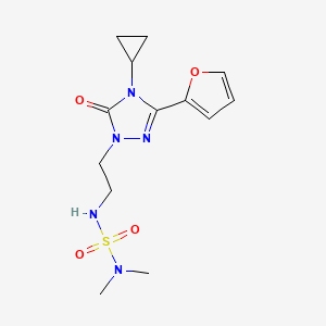 B2489623 4-Cyclopropyl-1-[2-(dimethylsulfamoylamino)ethyl]-3-(furan-2-yl)-5-oxo-1,2,4-triazole CAS No. 1797261-42-7