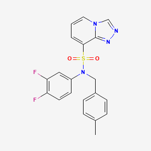 molecular formula C20H16F2N4O2S B2489625 N-(3,4-difluorophenyl)-N-[(4-methylphenyl)methyl]-[1,2,4]triazolo[4,3-a]pyridine-8-sulfonamide CAS No. 1251671-50-7