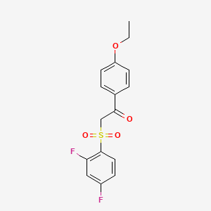 molecular formula C16H14F2O4S B2489633 2-[(2,4-Difluorophenyl)sulfonyl]-1-(4-ethoxyphenyl)ethanone CAS No. 1326877-00-2
