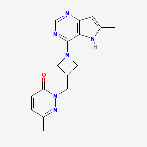 molecular formula C16H18N6O B2489663 6-methyl-2-[(1-{6-methyl-5H-pyrrolo[3,2-d]pyrimidin-4-yl}azetidin-3-yl)methyl]-2,3-dihydropyridazin-3-one CAS No. 2199653-77-3