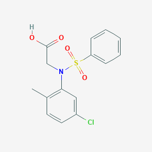 molecular formula C15H14ClNO4S B2489684 N-(5-chloro-2-methylphenyl)-N-(phenylsulfonyl)glycine CAS No. 331750-17-5