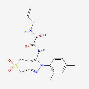 molecular formula C18H20N4O4S B2489691 N1-allyl-N2-(2-(2,4-dimethylphenyl)-5,5-dioxido-4,6-dihydro-2H-thieno[3,4-c]pyrazol-3-yl)oxalamide CAS No. 942007-20-7