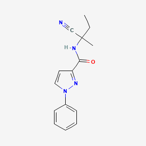molecular formula C15H16N4O B2489710 N-(1-cyano-1-methylpropyl)-1-phenyl-1H-pyrazole-3-carboxamide CAS No. 1311702-09-6