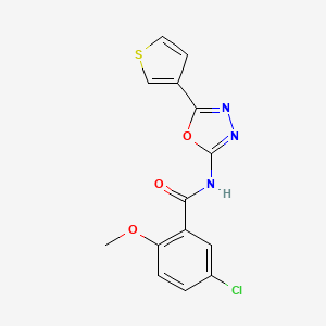 B2489737 5-chloro-2-methoxy-N-(5-(thiophen-3-yl)-1,3,4-oxadiazol-2-yl)benzamide CAS No. 1251577-98-6