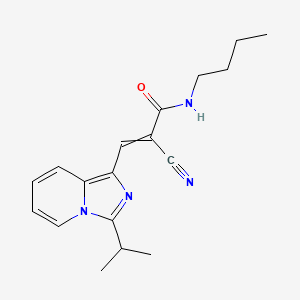 molecular formula C18H22N4O B2489766 N-butyl-2-cyano-3-[3-(propan-2-yl)imidazo[1,5-a]pyridin-1-yl]prop-2-enamide CAS No. 1394798-27-6