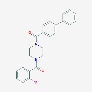 molecular formula C24H21FN2O2 B248980 Biphenyl-4-yl{4-[(2-fluorophenyl)carbonyl]piperazin-1-yl}methanone 