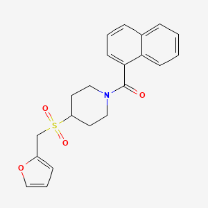 molecular formula C21H21NO4S B2489822 4-[(furan-2-yl)methanesulfonyl]-1-(naphthalene-1-carbonyl)piperidine CAS No. 1448029-39-7