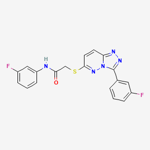 molecular formula C19H13F2N5OS B2489823 N-(3-fluorophenyl)-2-((3-(3-fluorophenyl)-[1,2,4]triazolo[4,3-b]pyridazin-6-yl)thio)acetamide CAS No. 852374-64-2