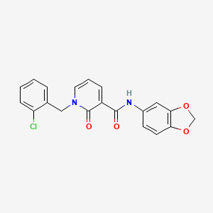 molecular formula C20H15ClN2O4 B2489840 N-(2H-1,3-benzodioxol-5-yl)-1-[(2-chlorophenyl)methyl]-2-oxo-1,2-dihydropyridine-3-carboxamide CAS No. 400077-83-0