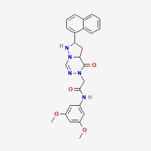 molecular formula C25H21N5O4 B2489853 N-(3,5-dimethoxyphenyl)-2-[2-(naphthalen-1-yl)-4-oxo-4H,5H-pyrazolo[1,5-d][1,2,4]triazin-5-yl]acetamide CAS No. 1326895-51-5