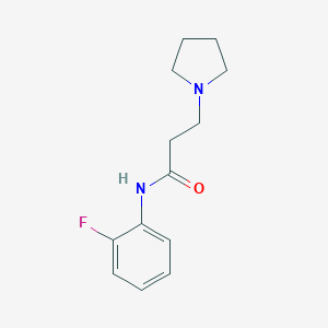 molecular formula C13H17FN2O B248987 N~1~-(2-FLUOROPHENYL)-3-(1-PYRROLIDINYL)PROPANAMIDE 