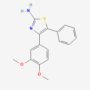 molecular formula C17H16N2O2S B2489880 4-(3,4-Dimethoxyphenyl)-5-phenylthiazol-2-amine CAS No. 1401934-53-9