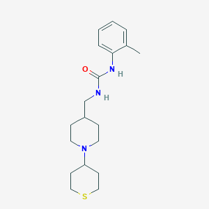 molecular formula C19H29N3OS B2489882 1-((1-(tetrahydro-2H-thiopyran-4-yl)piperidin-4-yl)methyl)-3-(o-tolyl)urea CAS No. 2034614-11-2