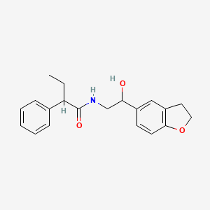 molecular formula C20H23NO3 B2489896 N-[2-(2,3-DIHYDRO-1-BENZOFURAN-5-YL)-2-HYDROXYETHYL]-2-PHENYLBUTANAMIDE CAS No. 1421443-46-0
