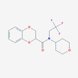molecular formula C16H18F3NO4 B2489962 N-(Oxan-4-YL)-N-(2,2,2-trifluoroethyl)-2,3-dihydro-1,4-benzodioxine-2-carboxamide CAS No. 1428371-33-8