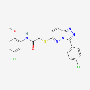 molecular formula C20H15Cl2N5O2S B2489990 N-(5-chloro-2-methoxyphenyl)-2-((3-(4-chlorophenyl)-[1,2,4]triazolo[4,3-b]pyridazin-6-yl)thio)acetamide CAS No. 852373-21-8