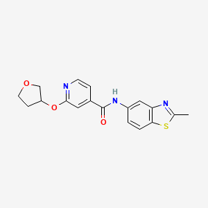molecular formula C18H17N3O3S B2490016 N-(2-methyl-1,3-benzothiazol-5-yl)-2-(oxolan-3-yloxy)pyridine-4-carboxamide CAS No. 1903459-41-5