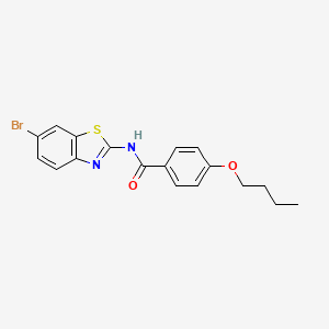 molecular formula C18H17BrN2O2S B2490036 N-(6-bromo-1,3-benzothiazol-2-yl)-4-butoxybenzamide CAS No. 15864-21-8