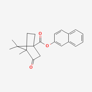 molecular formula C21H22O3 B2490037 NAPHTHALEN-2-YL 4,7,7-TRIMETHYL-3-OXOBICYCLO[2.2.1]HEPTANE-1-CARBOXYLATE CAS No. 618402-49-6