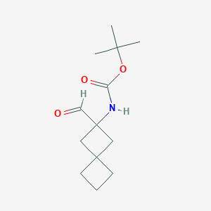 molecular formula C13H21NO3 B2490045 tert-butylN-{2-formylspiro[3.3]heptan-2-yl}carbamate CAS No. 2170528-51-3