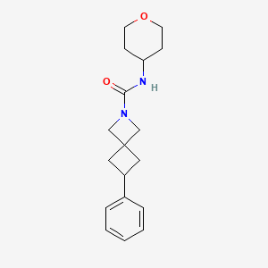 molecular formula C18H24N2O2 B2490065 N-(Oxan-4-yl)-6-phenyl-2-azaspiro[3.3]heptane-2-carboxamide CAS No. 2379978-84-2