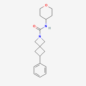 B2490065 N-(Oxan-4-yl)-6-phenyl-2-azaspiro[3.3]heptane-2-carboxamide CAS No. 2379978-84-2