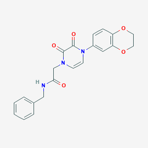 molecular formula C21H19N3O5 B2490069 N-benzyl-2-[4-(2,3-dihydro-1,4-benzodioxin-6-yl)-2,3-dioxo-1,2,3,4-tetrahydropyrazin-1-yl]acetamide CAS No. 898438-34-1