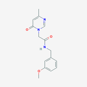 molecular formula C15H17N3O3 B2490081 N-(3-methoxybenzyl)-2-(4-methyl-6-oxopyrimidin-1(6H)-yl)acetamide CAS No. 1203161-78-7