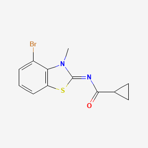 molecular formula C12H11BrN2OS B2490103 N-[(2E)-4-bromo-3-methyl-2,3-dihydro-1,3-benzothiazol-2-ylidene]cyclopropanecarboxamide CAS No. 1321815-12-6