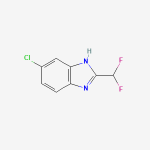 molecular formula C8H5ClF2N2 B2490137 2-(Difluoromethyl)-5-chloro-1H-benzimidazole CAS No. 91437-08-0