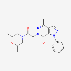 molecular formula C20H23N5O3 B2490163 6-(2-(2,6-dimethylmorpholino)-2-oxoethyl)-4-methyl-1-phenyl-1H-pyrazolo[3,4-d]pyridazin-7(6H)-one CAS No. 941884-28-2