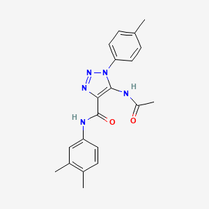 molecular formula C20H21N5O2 B2490165 N-(3,4-dimethylphenyl)-5-acetamido-1-(4-methylphenyl)-1H-1,2,3-triazole-4-carboxamide CAS No. 946385-84-8