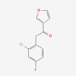 molecular formula C12H8ClFO2 B2490176 2-(2-Chloro-4-fluorophenyl)-1-(furan-3-yl)ethan-1-one CAS No. 1339420-72-2