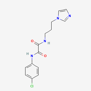 molecular formula C14H15ClN4O2 B2490207 N'-(4-chlorophenyl)-N-[3-(1H-imidazol-1-yl)propyl]ethanediamide CAS No. 898348-19-1