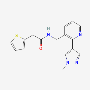 molecular formula C16H16N4OS B2490224 N-((2-(1-methyl-1H-pyrazol-4-yl)pyridin-3-yl)methyl)-2-(thiophen-2-yl)acetamide CAS No. 2034521-88-3