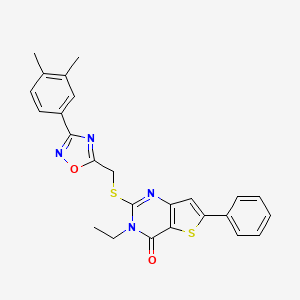 7-(4-fluorophenyl)-6-({[3-(3-fluorophenyl)-1,2,4-oxadiazol-5-yl]methyl}thio)[1,3]dioxolo[4,5-g]quinazolin-8(7H)-one