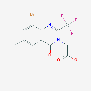 molecular formula C13H10BrF3N2O3 B2490229 methyl 2-[8-bromo-6-methyl-4-oxo-2-(trifluoromethyl)-3,4-dihydroquinazolin-3-yl]acetate CAS No. 866151-16-8
