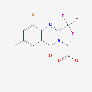 methyl 2-[8-bromo-6-methyl-4-oxo-2-(trifluoromethyl)-3(4H)-quinazolinyl]acetate