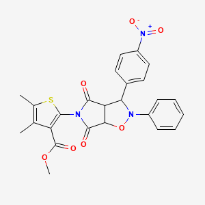 methyl 4,5-dimethyl-2-[3-(4-nitrophenyl)-4,6-dioxo-2-phenylhexahydro-5H-pyrrolo[3,4-d]isoxazol-5-yl]thiophene-3-carboxylate